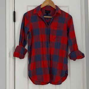 JCrew Red and Blue Buffalo Plaid Button-Up Shirt